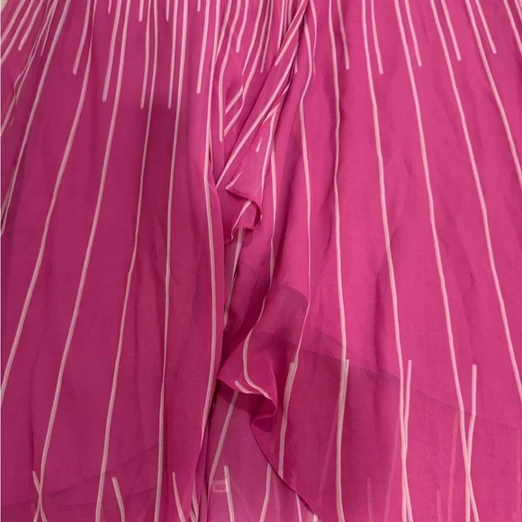 BCBGMaxazria linear high-low cocktail Dress in Ibis Rose color - Picture 7 of 10